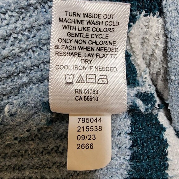 Maurices Cardigan Sweater Womens L Blue Gray Striped Open Front Casual Soft - Picture 8 of 8